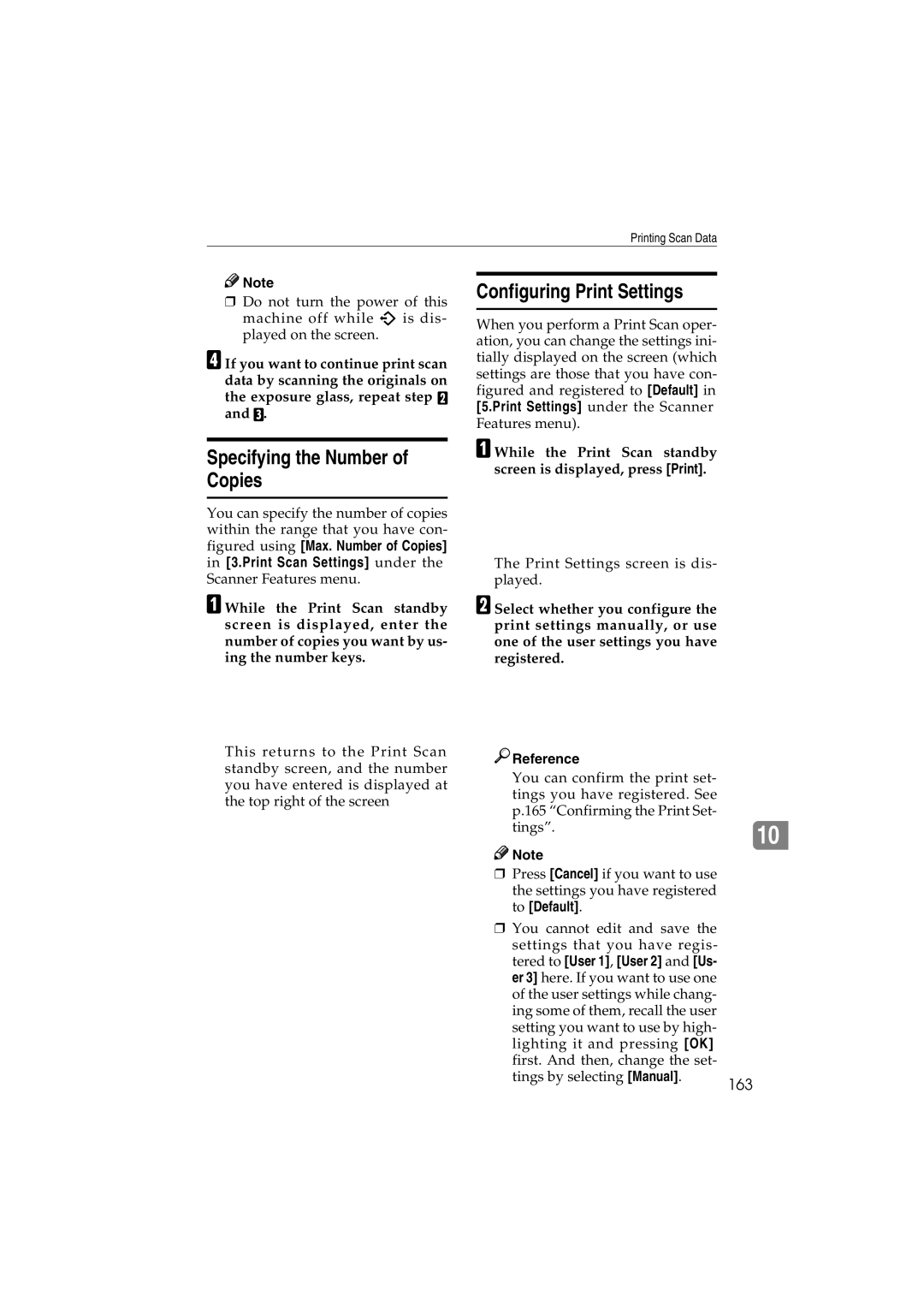 Ricoh IS300e operating instructions Specifying the Number of Copies, Configuring Print Settings, 163 