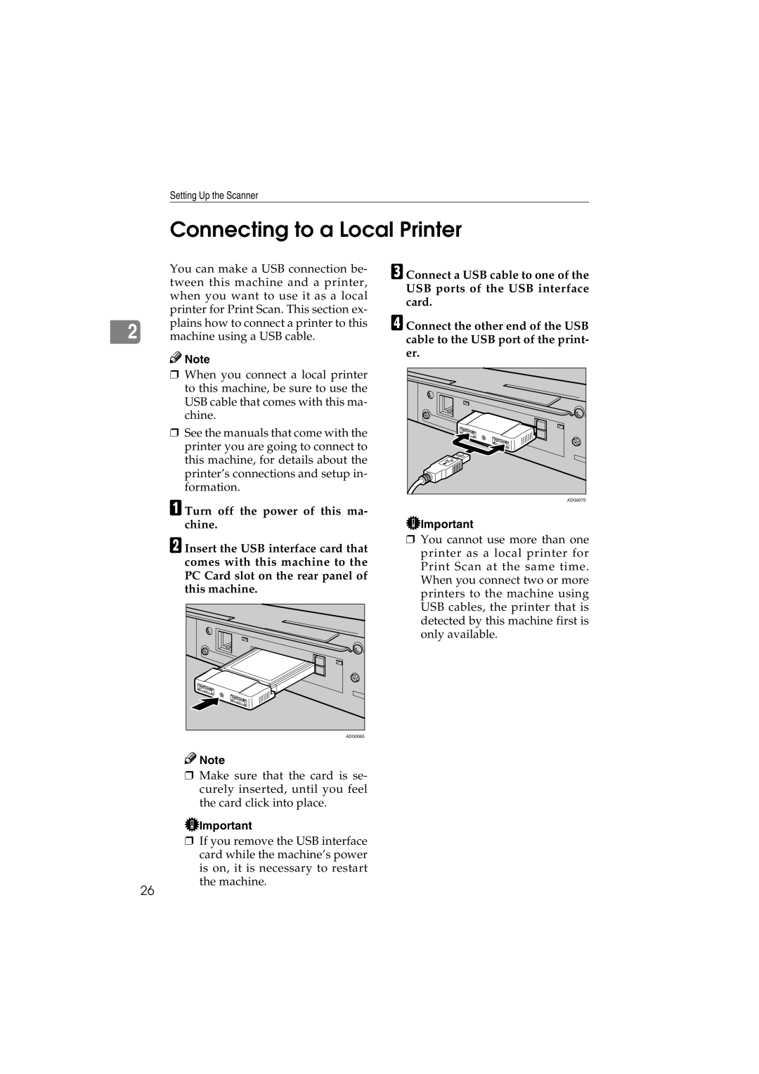 Ricoh IS300e operating instructions Connecting to a Local Printer 