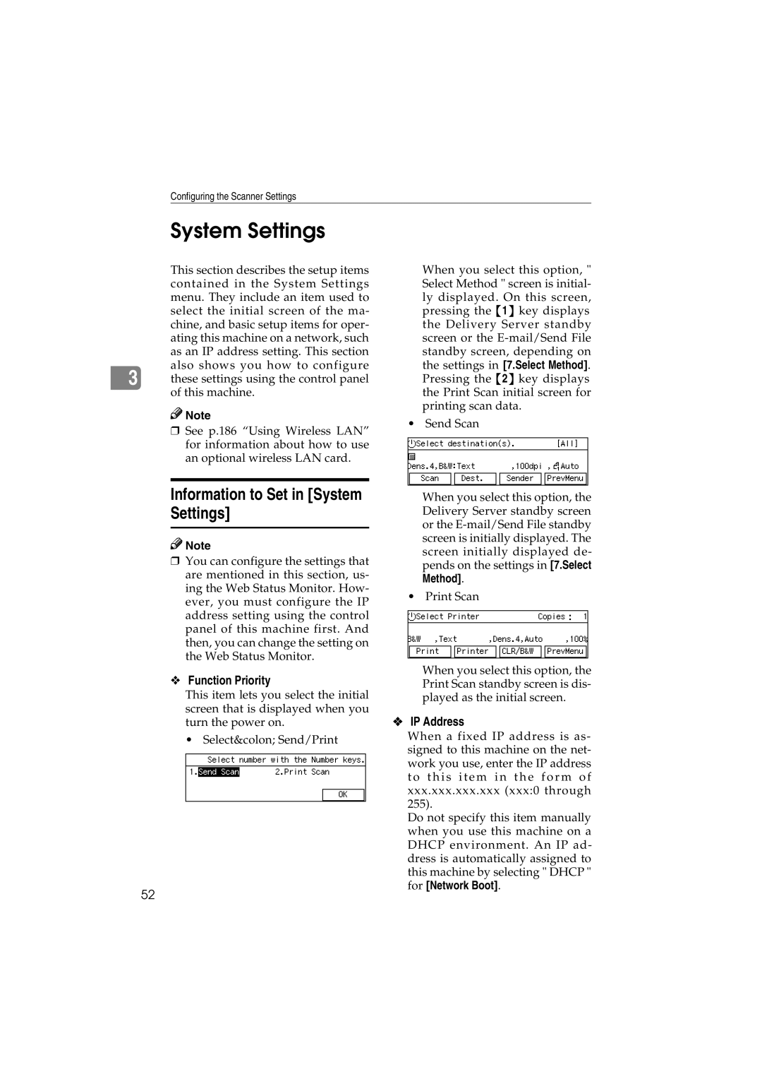 Ricoh IS300e operating instructions Information to Set in System Settings, IP Address 