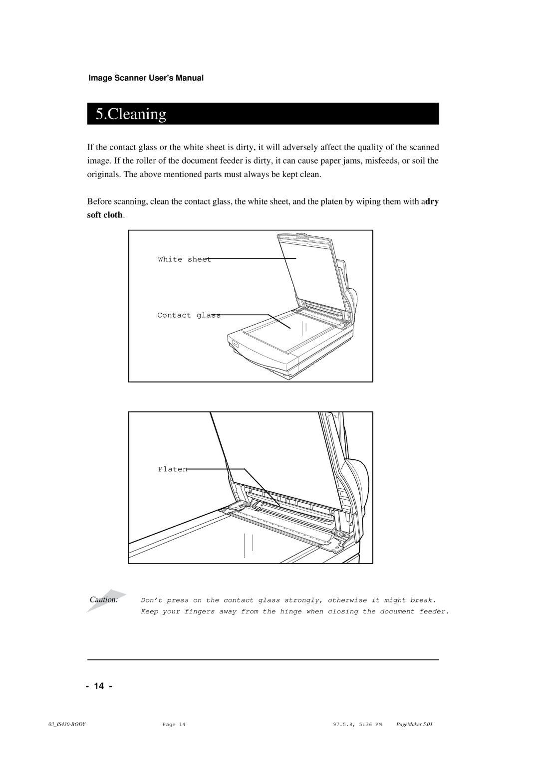 Ricoh IS430 user manual Cleaning, Soft cloth 