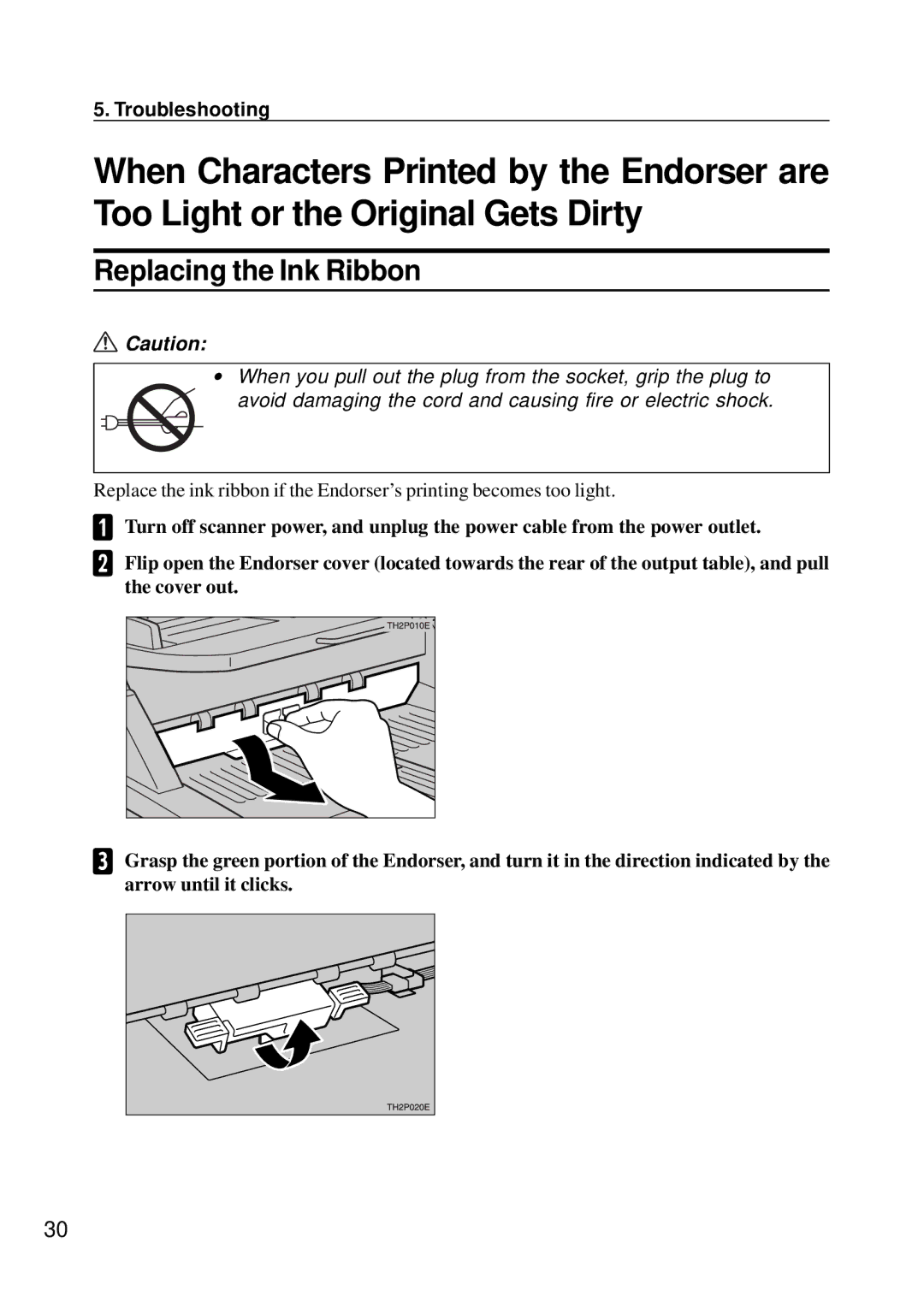 Ricoh IS450 operating instructions Replacing the Ink Ribbon 