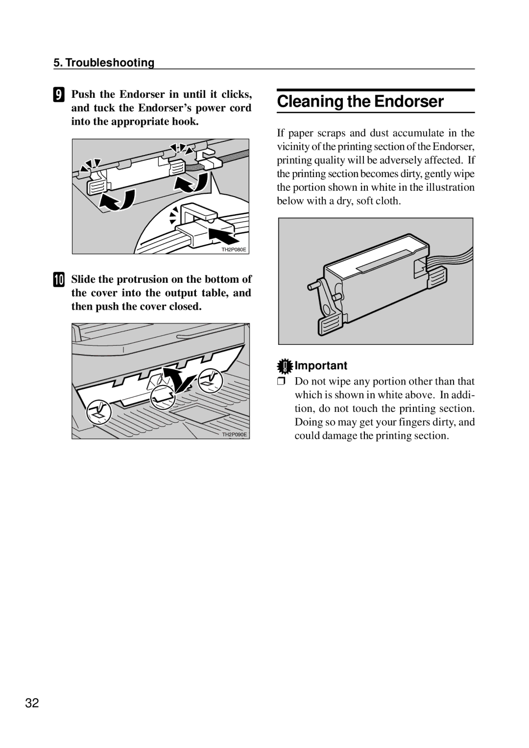 Ricoh IS450 operating instructions Cleaning the Endorser 