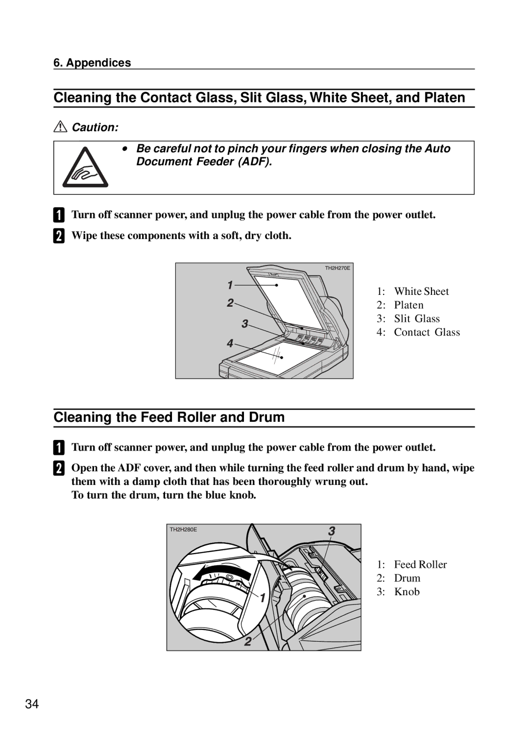 Ricoh IS450 operating instructions Cleaning the Feed Roller and Drum, Appendices 