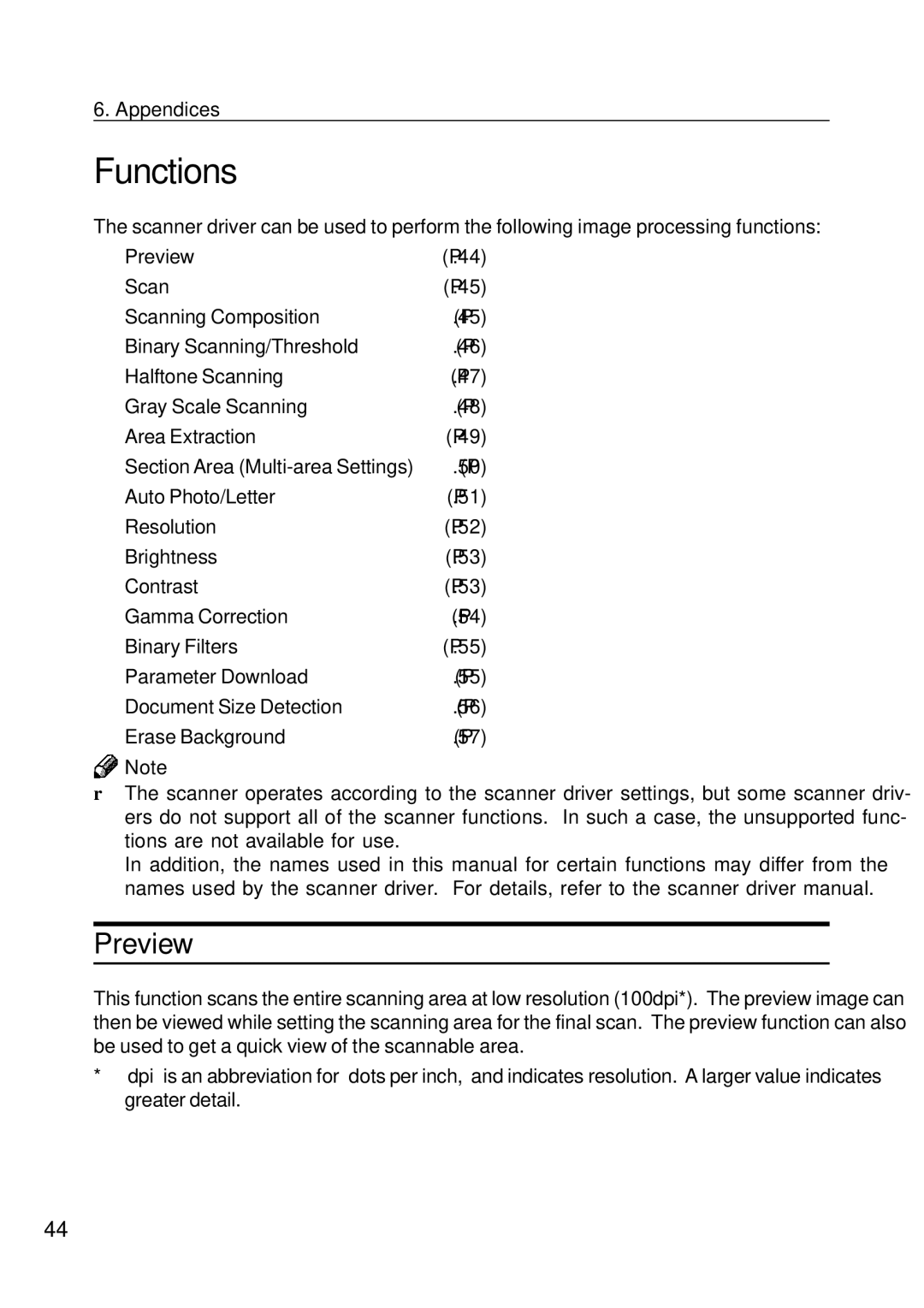 Ricoh IS450 operating instructions Functions, Preview 