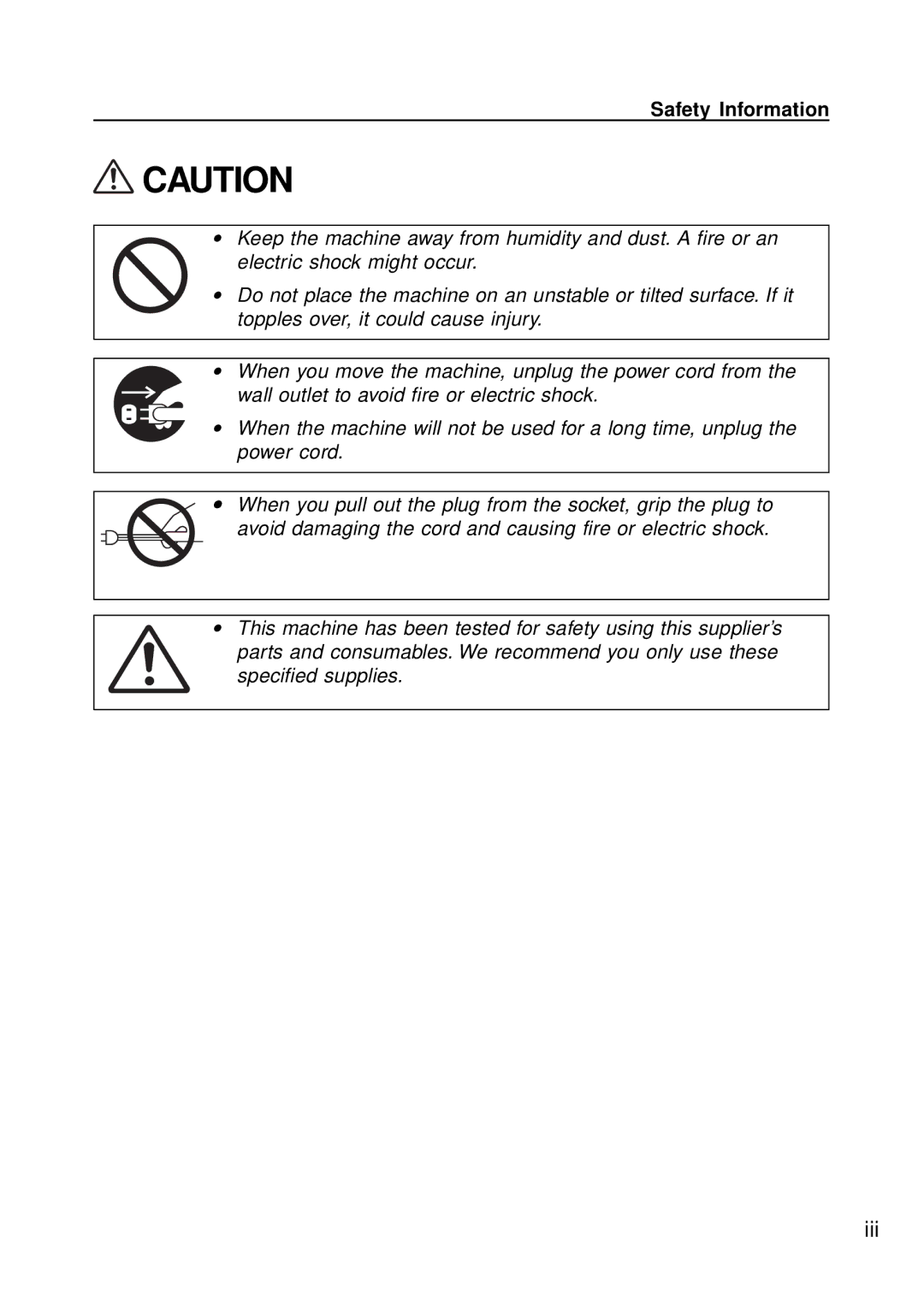 Ricoh IS450 operating instructions Iii 