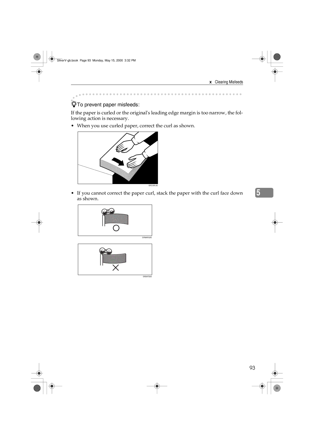 Ricoh JP1250, JP1210 operating instructions SilverV-gb.book Page 93 Monday, May 15, 2000 332 PM 