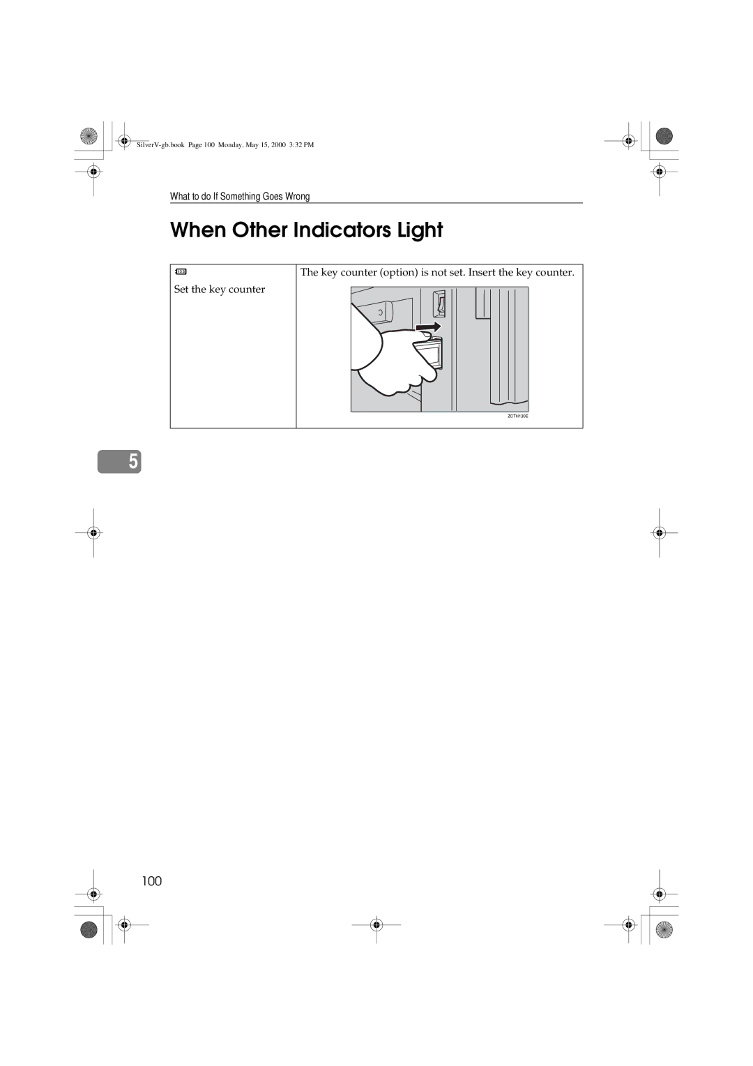 Ricoh JP1210, JP1250 operating instructions When Other Indicators Light, 100 