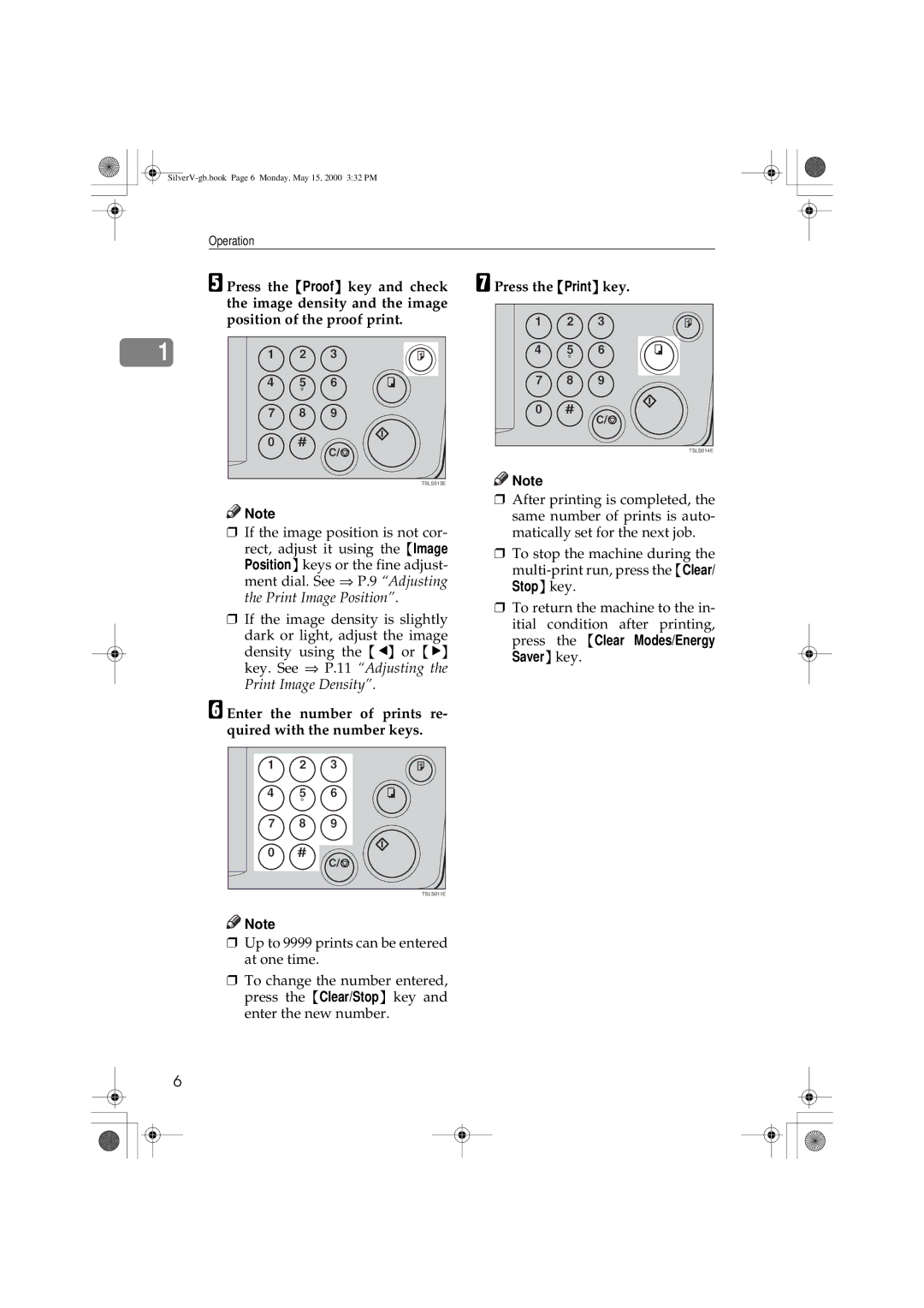 Ricoh JP1210, JP1250 operating instructions SilverV-gb.book Page 6 Monday, May 15, 2000 332 PM 