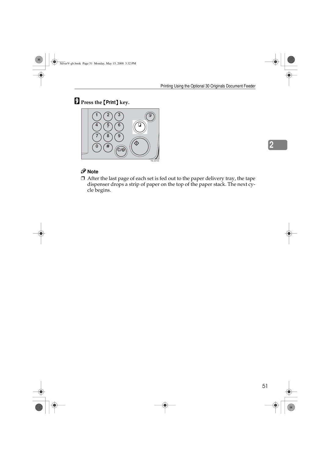 Ricoh JP1250, JP1210 operating instructions SilverV-gb.book Page 51 Monday, May 15, 2000 332 PM 