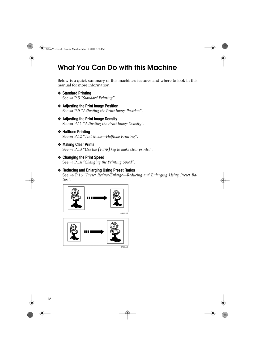 Ricoh JP1210, JP1250 operating instructions What You Can Do with this Machine 