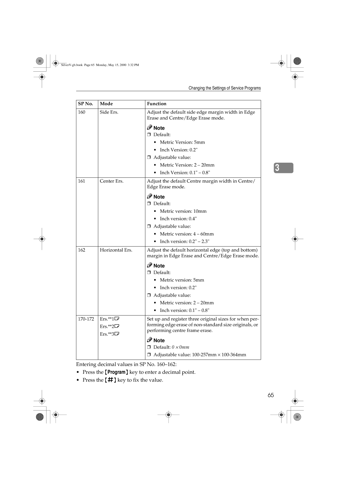 Ricoh JP1250, JP1210 operating instructions SilverV-gb.book Page 65 Monday, May 15, 2000 332 PM 