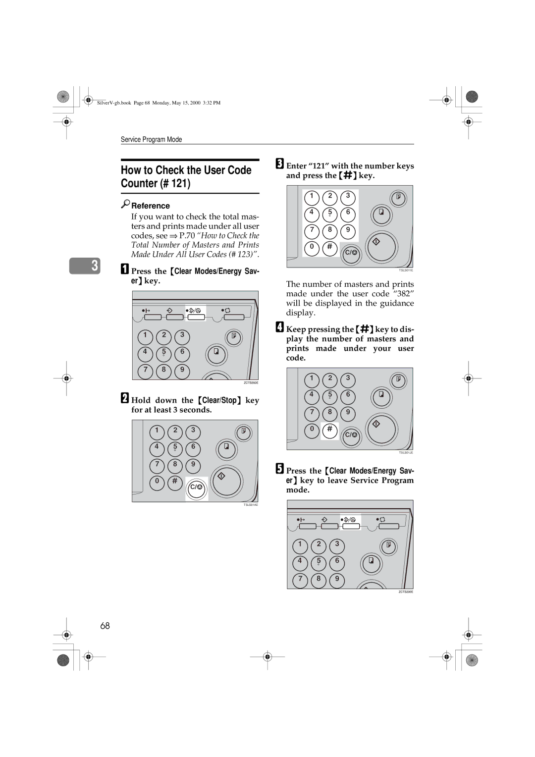 Ricoh JP1210, JP1250 operating instructions How to Check the User Code Counter #, Press the Clear Modes/Energy Sav- er key 