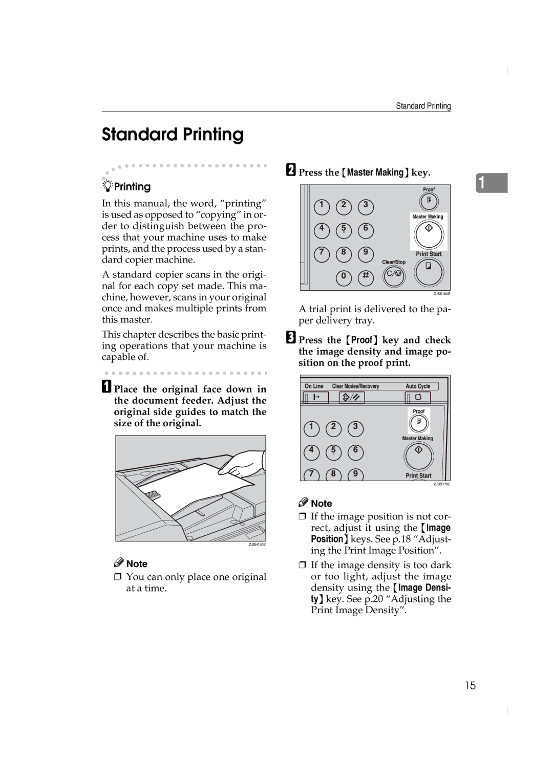 Ricoh JP730 manual Standard Printing 