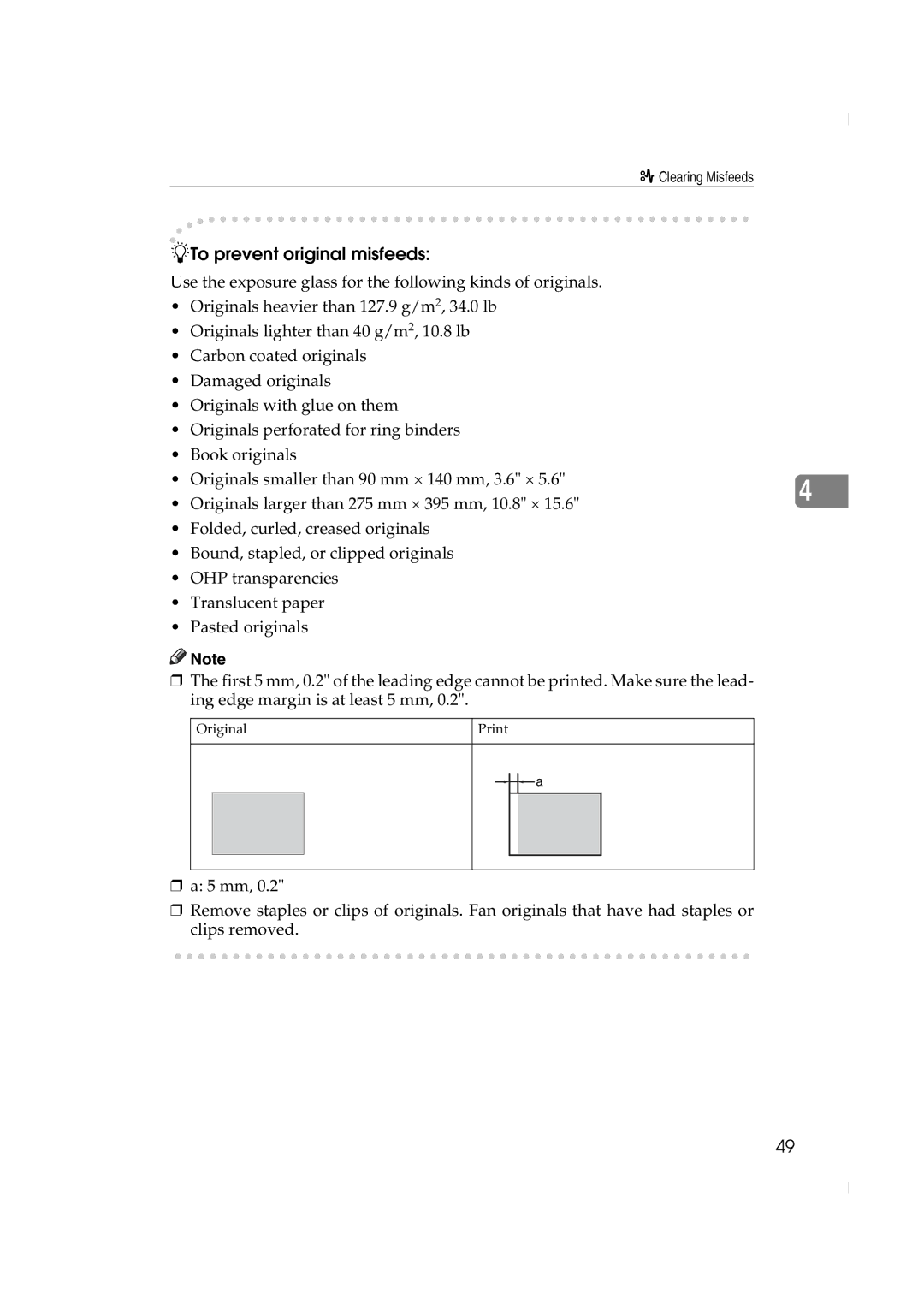 Ricoh JP730 manual To prevent original misfeeds 