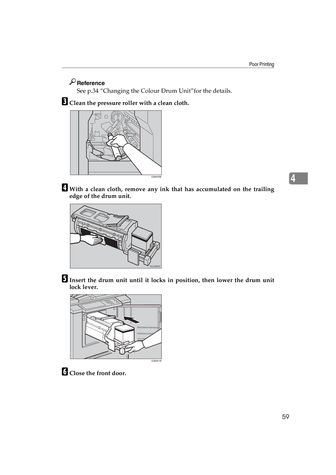 Ricoh JP730 manual See p.34 Changing the Colour Drum Unitfor the details 