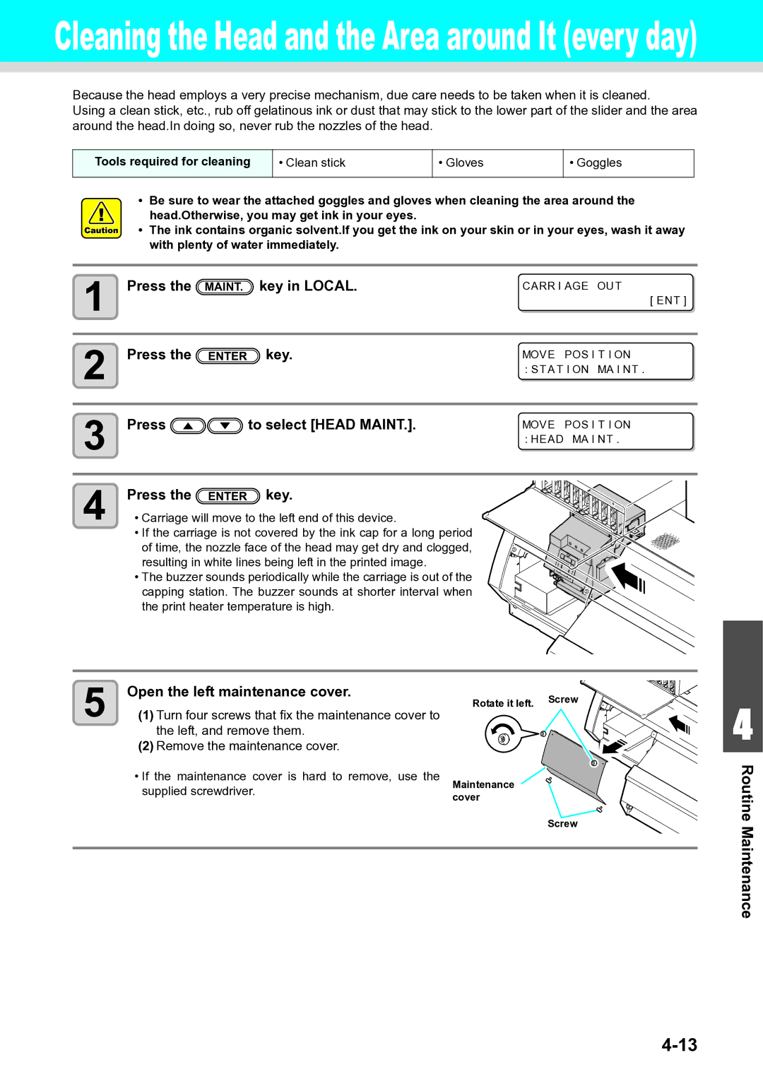 Ricoh L4160, L4130 operation manual Open the left maintenance cover 