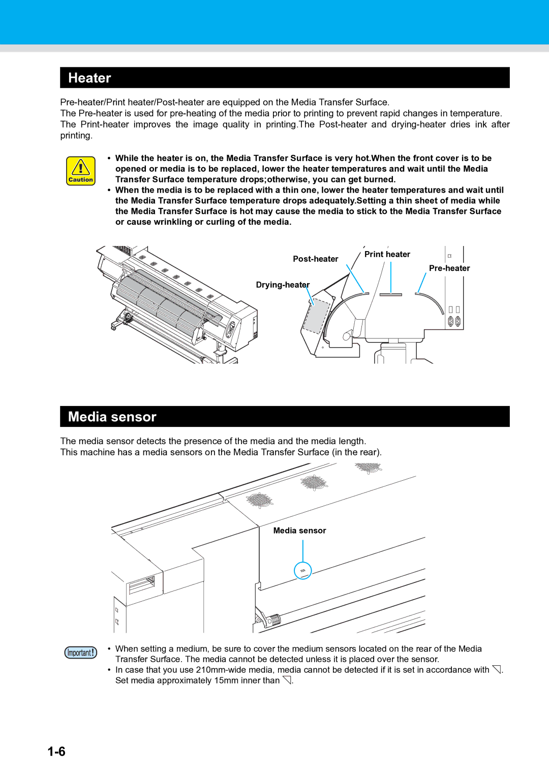 Ricoh L4130, L4160 operation manual Heater, Media sensor 