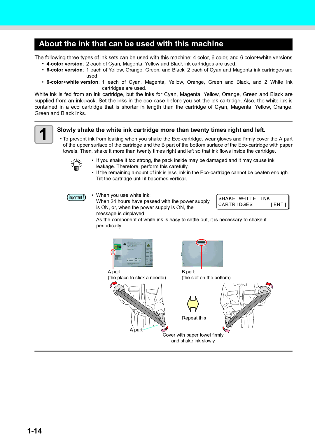 Ricoh L4130, L4160 operation manual About the ink that can be used with this machine 