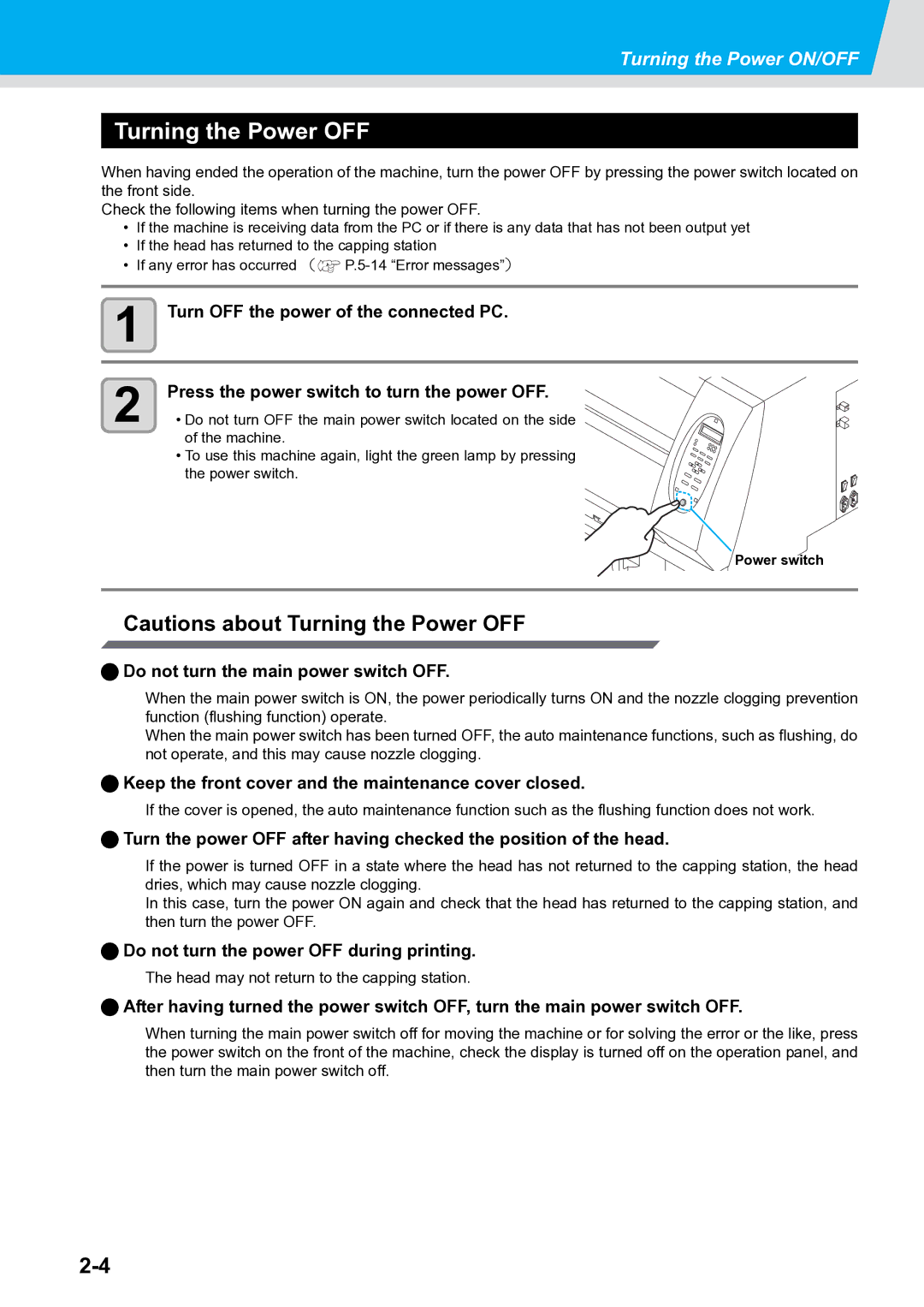 Ricoh L4130, L4160 operation manual Turning the Power OFF 