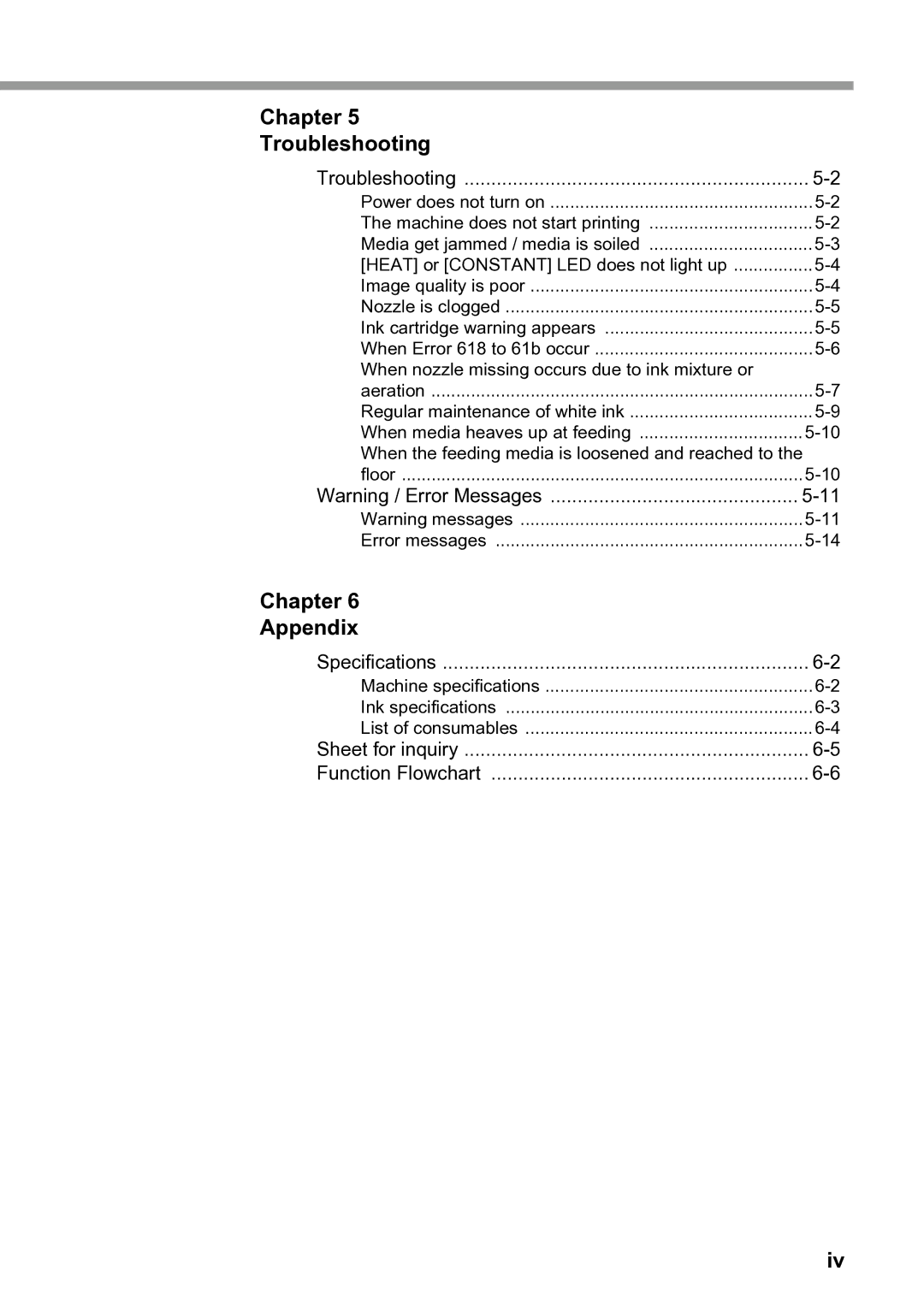 Ricoh L4160, L4130 operation manual Chapter Troubleshooting, Chapter Appendix 