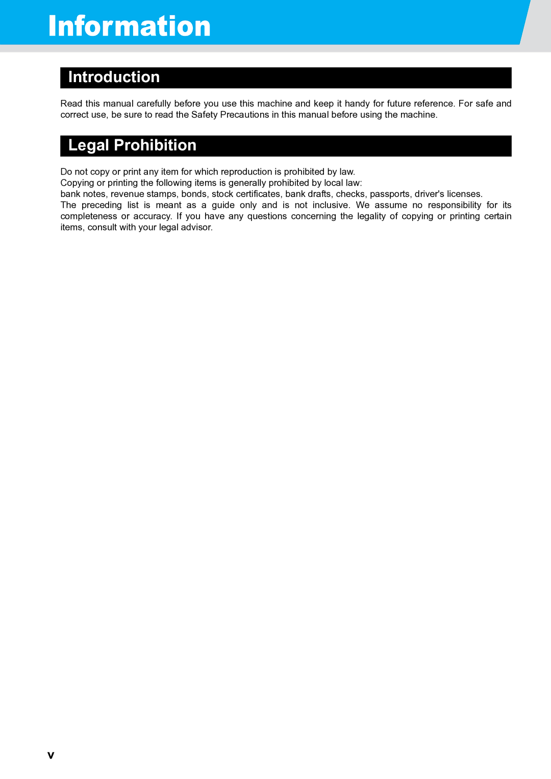 Ricoh L4130, L4160 operation manual Information, Introduction 