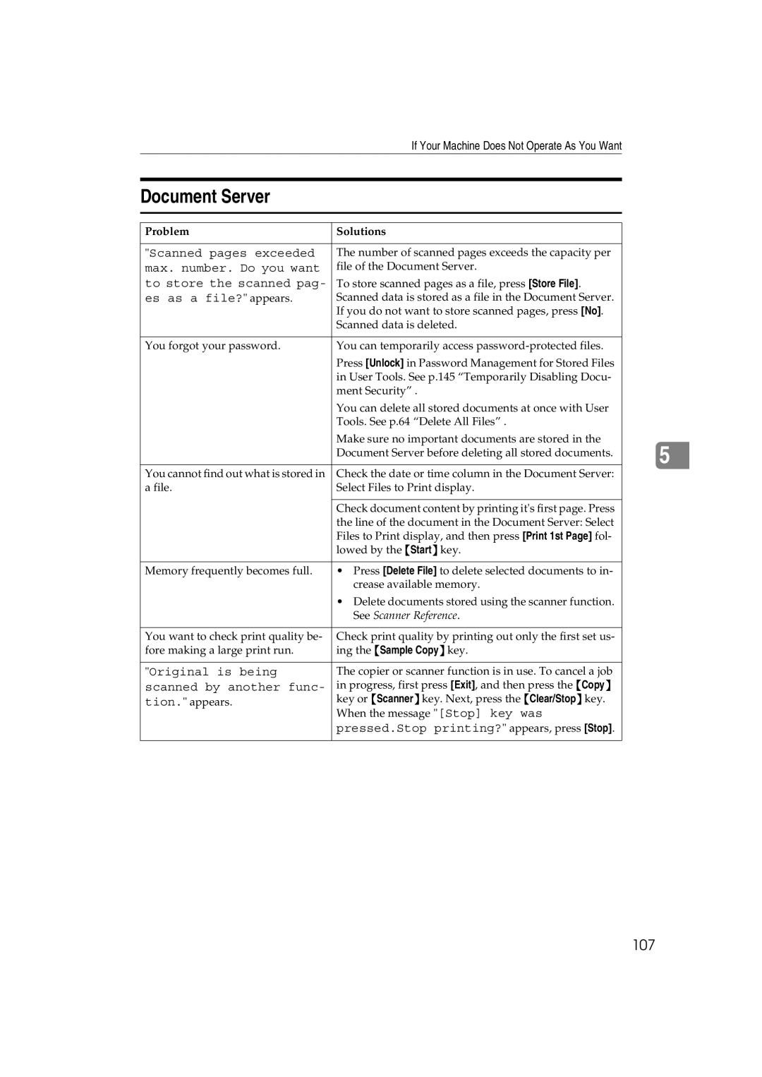 Ricoh DSm627, LD127, LD122, DSm622 specifications Document Server, 107 