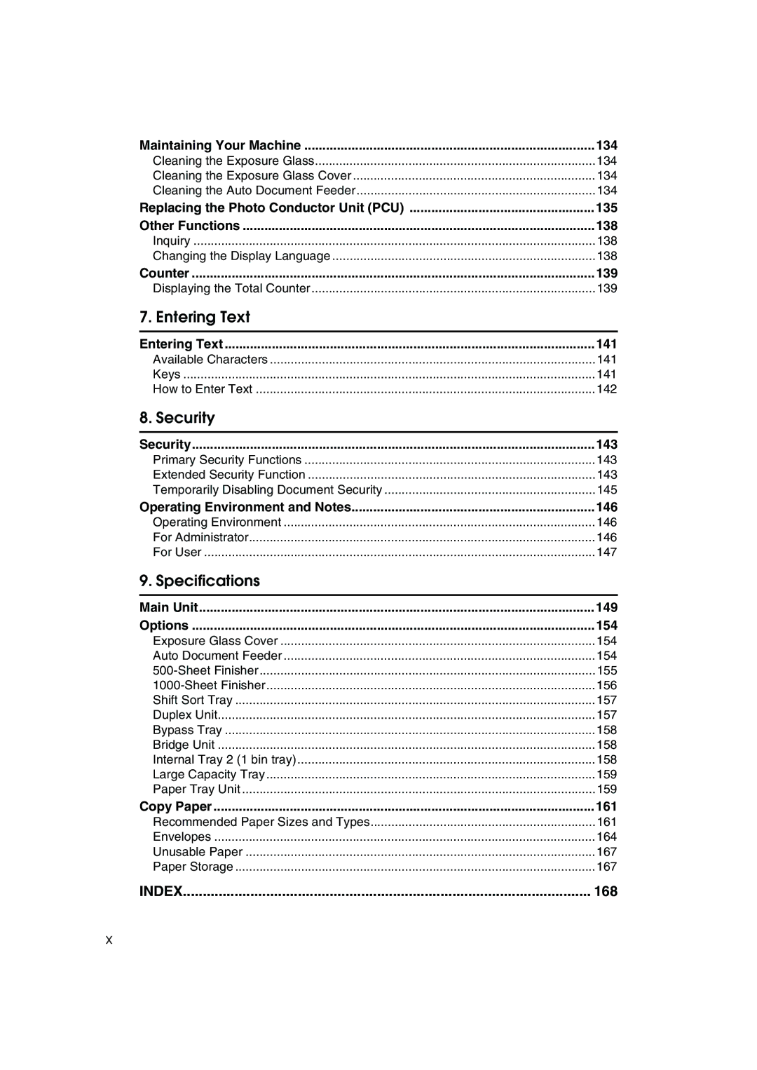 Ricoh LD127, LD122, DSm622, DSm627 specifications 168 