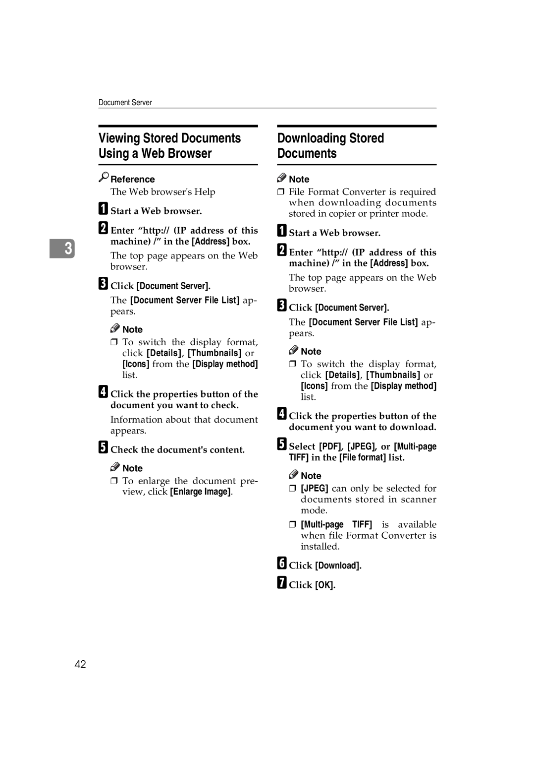 Ricoh DSm622 Viewing Stored Documents Using a Web Browser, Downloading Stored Documents, Check the documents content 