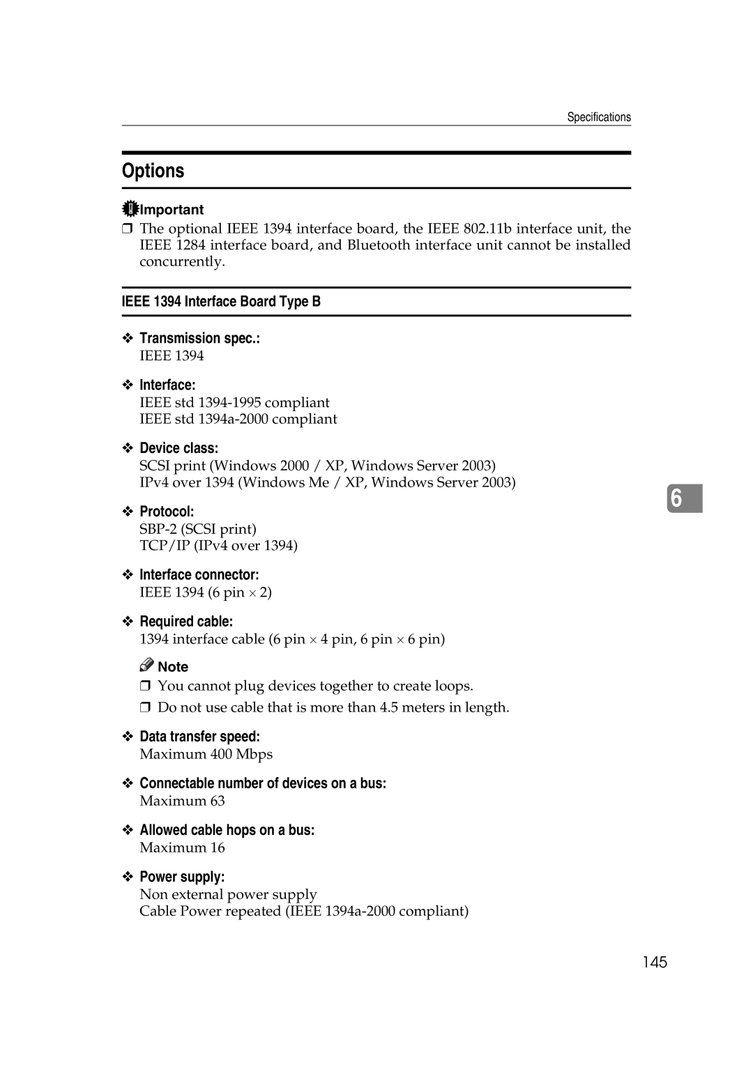 Ricoh LD215c, GS 106, SGC 1506 appendix Options 