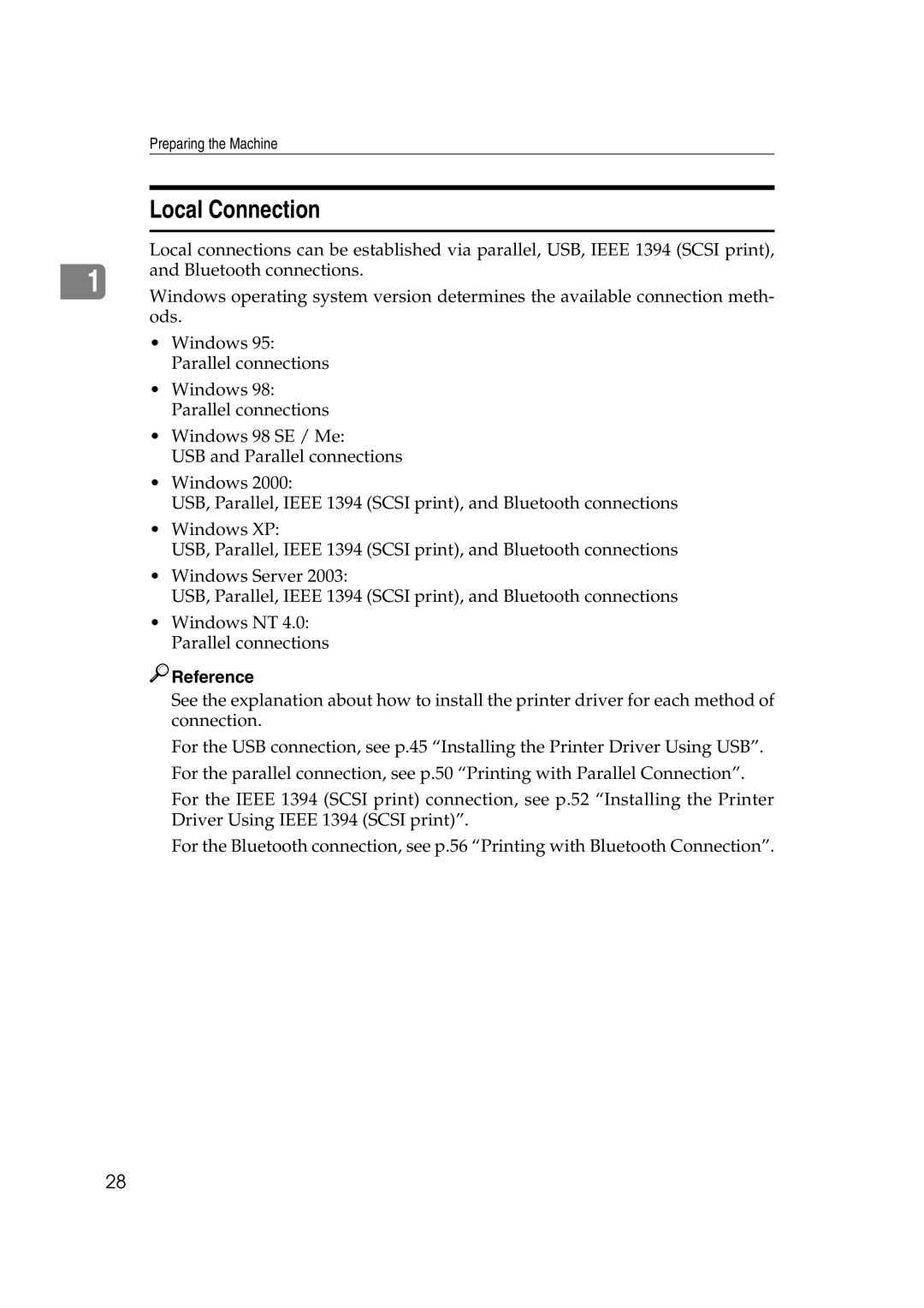 Ricoh LD215c, GS 106, SGC 1506 appendix Local Connection 