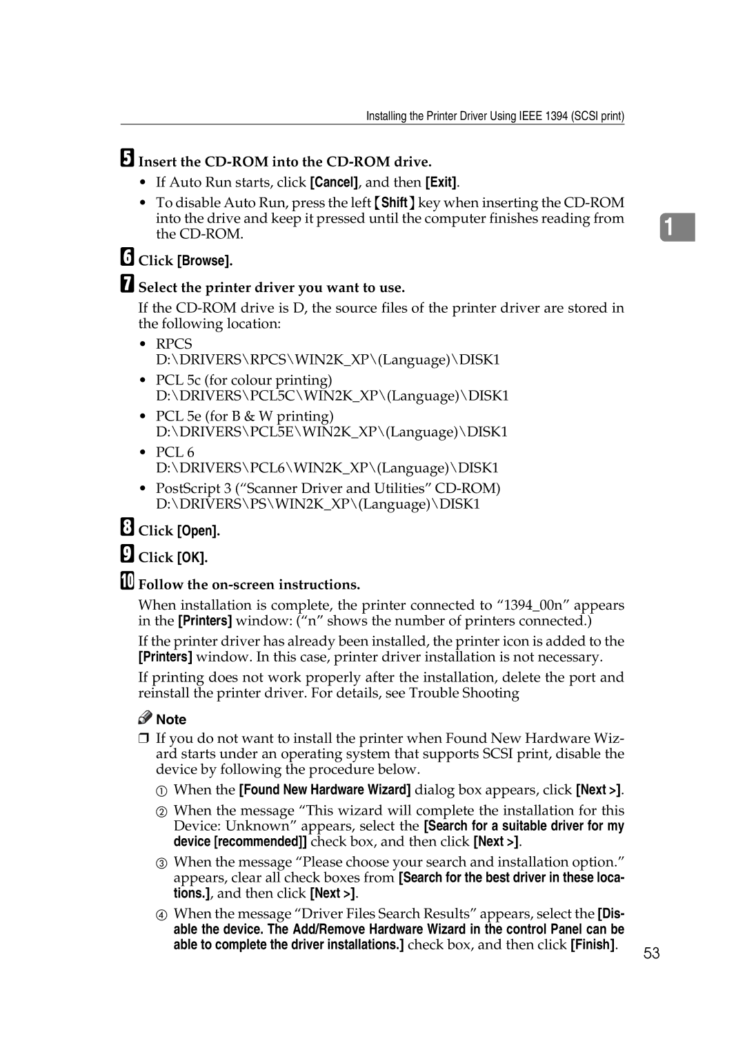 Ricoh GS 106, LD215c, SGC 1506 appendix Click Browse, Select the printer driver you want to use 