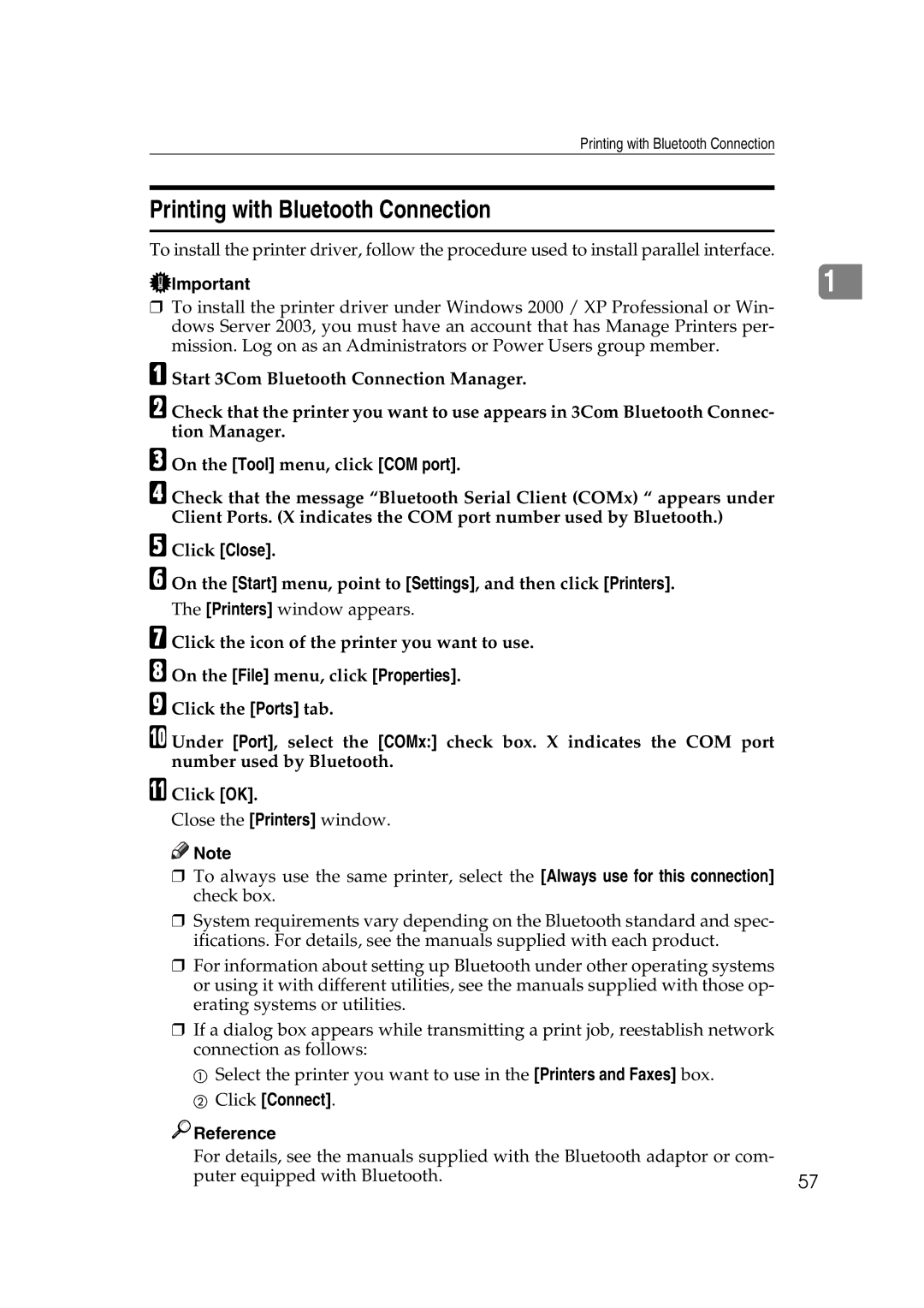 Ricoh SGC 1506, LD215c, GS 106 appendix Printing with Bluetooth Connection, Click Connect Reference 