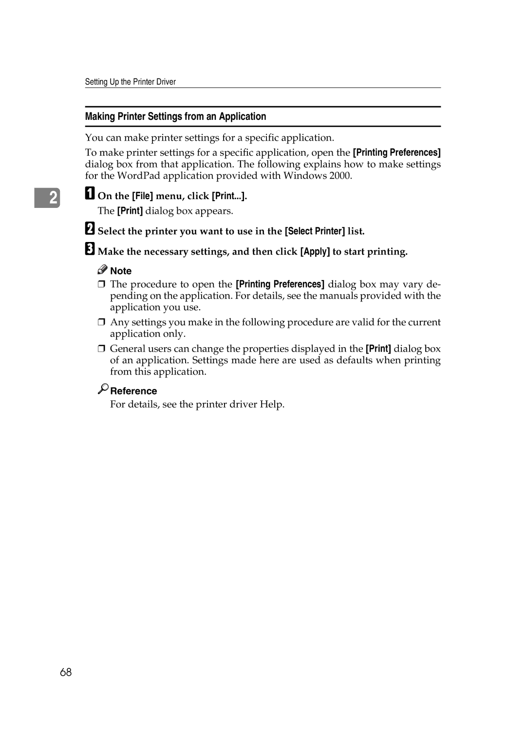 Ricoh GS 106, LD215c, SGC 1506 appendix Making Printer Settings from an Application 