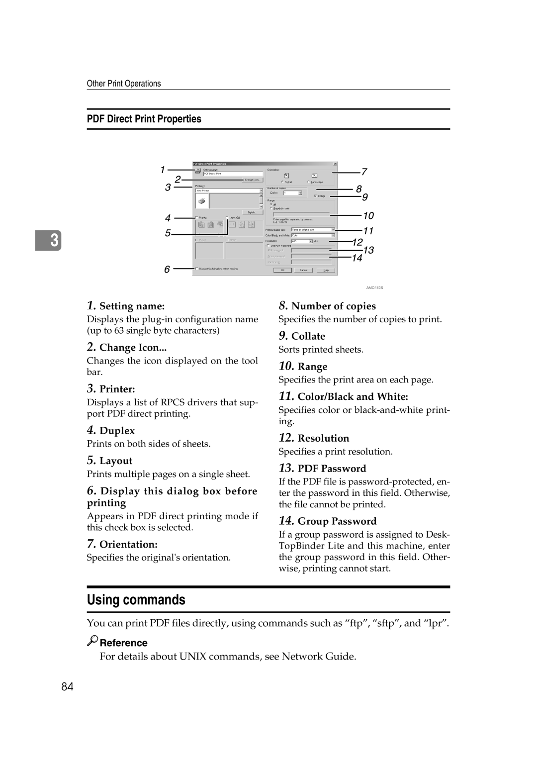 Ricoh SGC 1506, LD215c, GS 106 appendix Using commands 