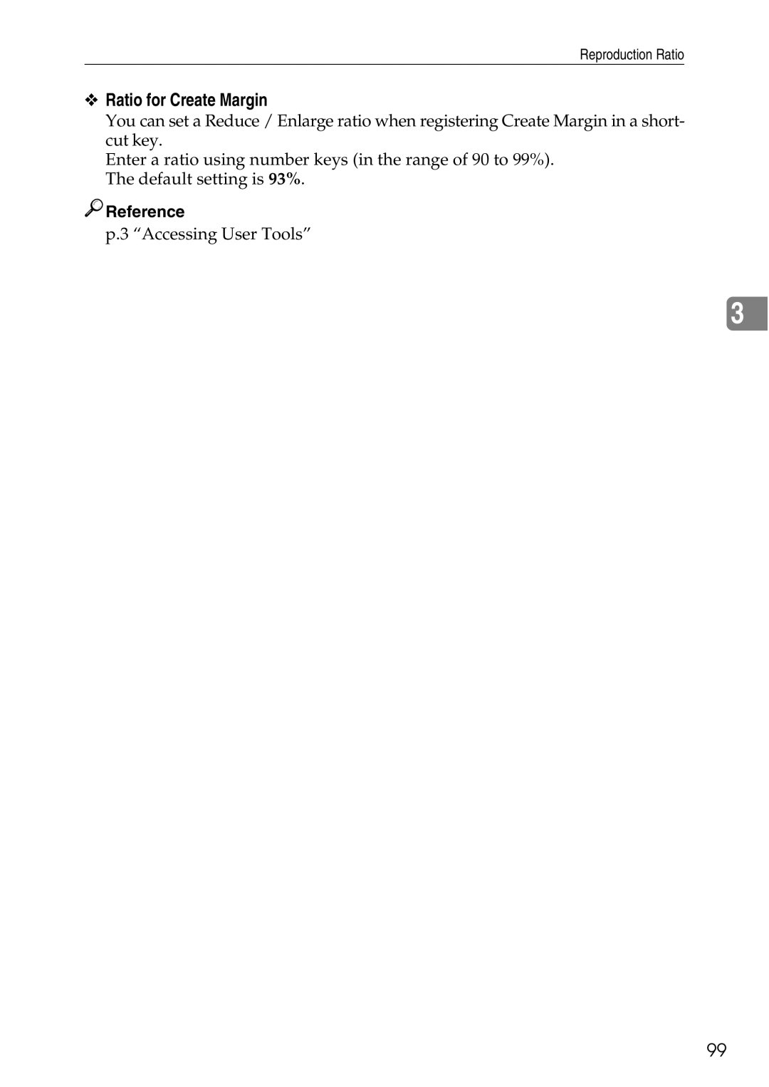 Ricoh LD435c operating instructions Ratio for Create Margin, Reference 