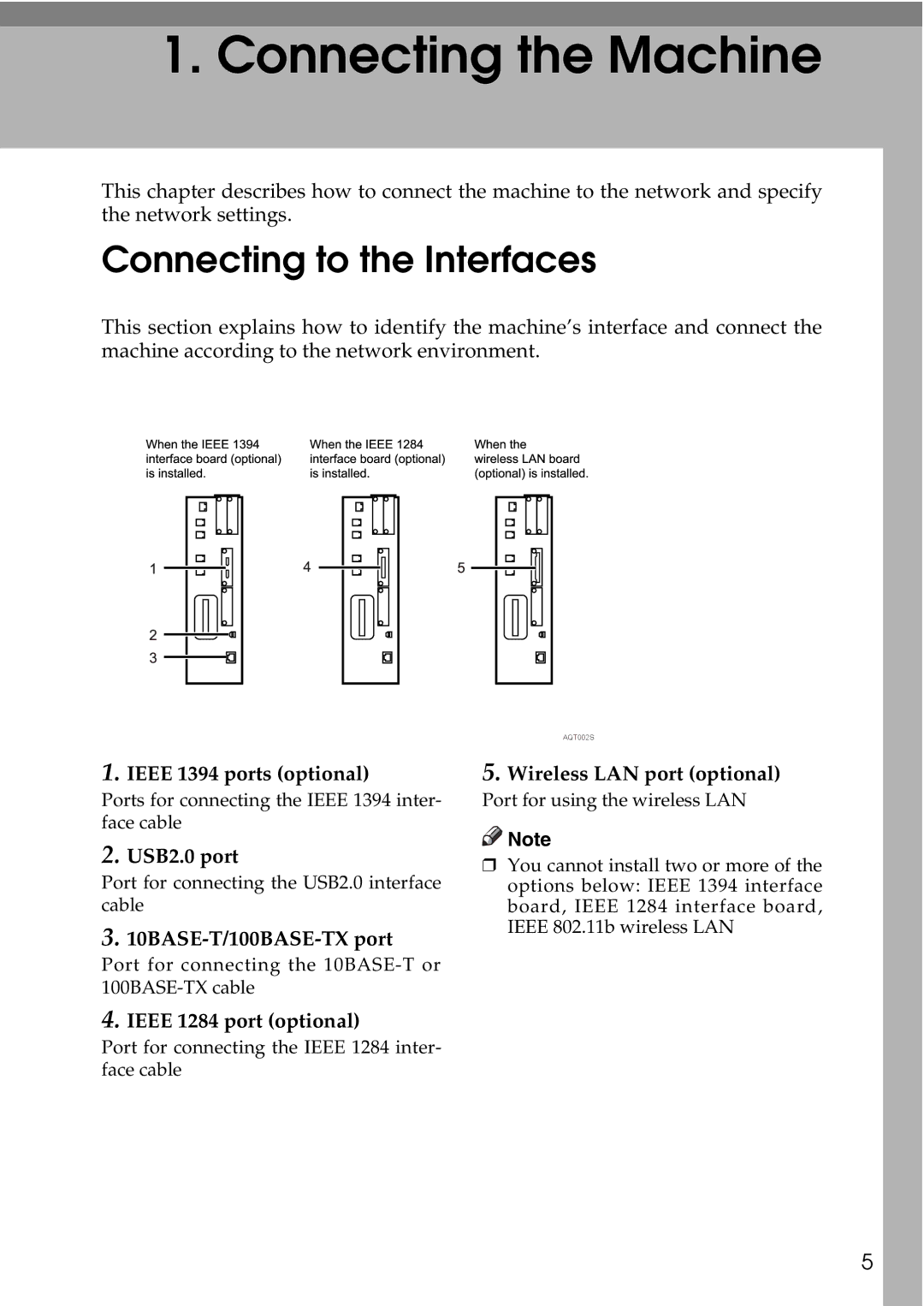 Ricoh LD435c operating instructions Connecting to the Interfaces 