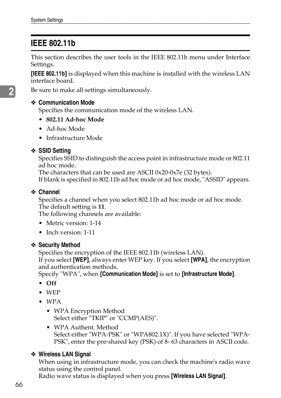 Ricoh LD435c operating instructions Ieee 802.11b 