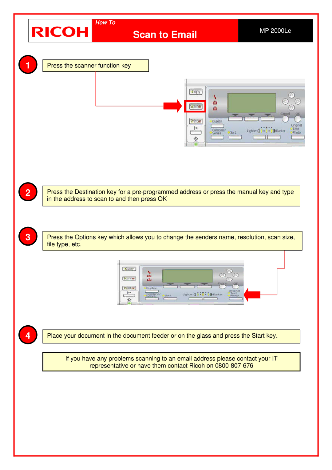 Ricoh MP 2000LE manual Scan to Email 