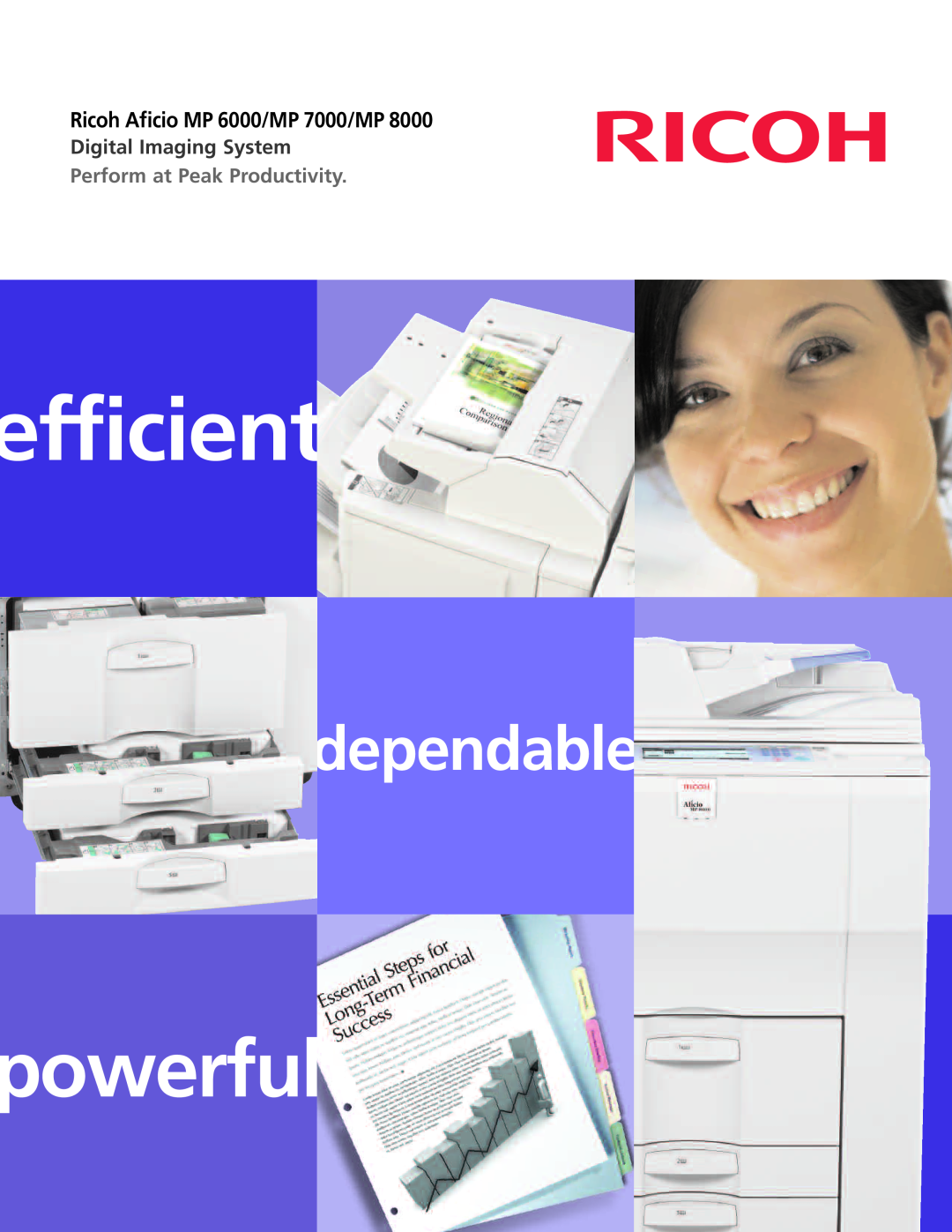 Ricoh MP 8000 manual efficient, powerful, dependable, Ricoh Aficio MP 6000/MP 7000/MP, Digital Imaging System 