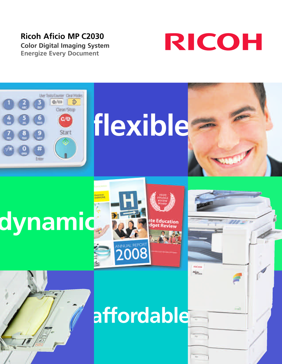 Ricoh manual flexible, dynamic, affordable, Ricoh Aficio MP C2030, Color Digital Imaging System 