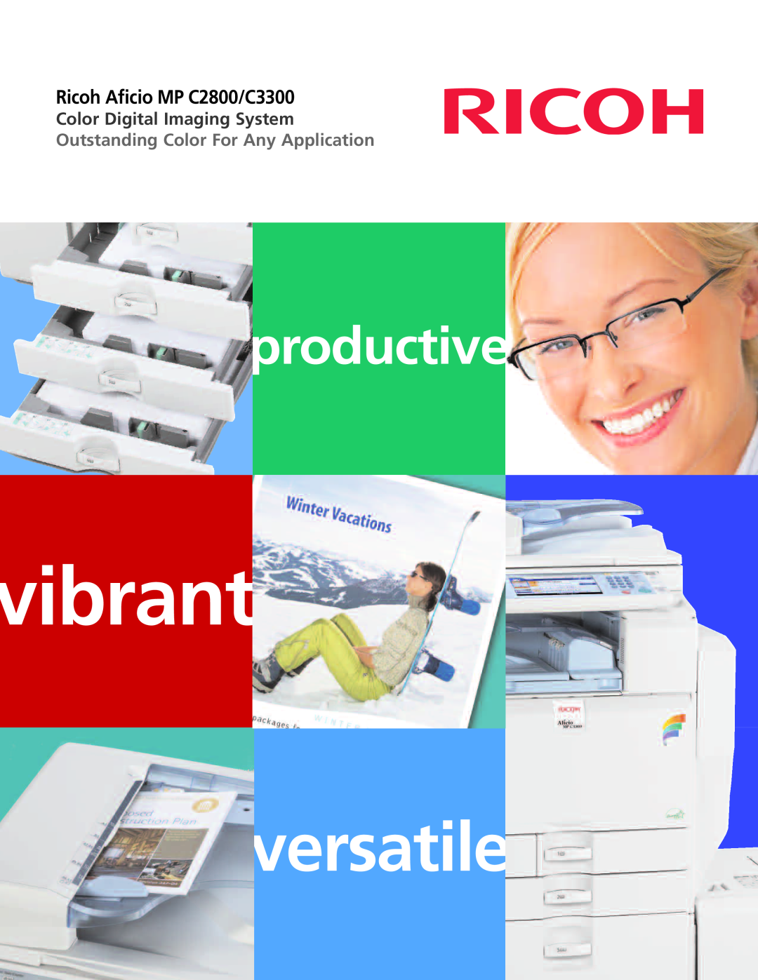 Ricoh MP C2800 manual vibrant, versatile, productive, Color Digital Imaging System, Outstanding Color For Any Application 