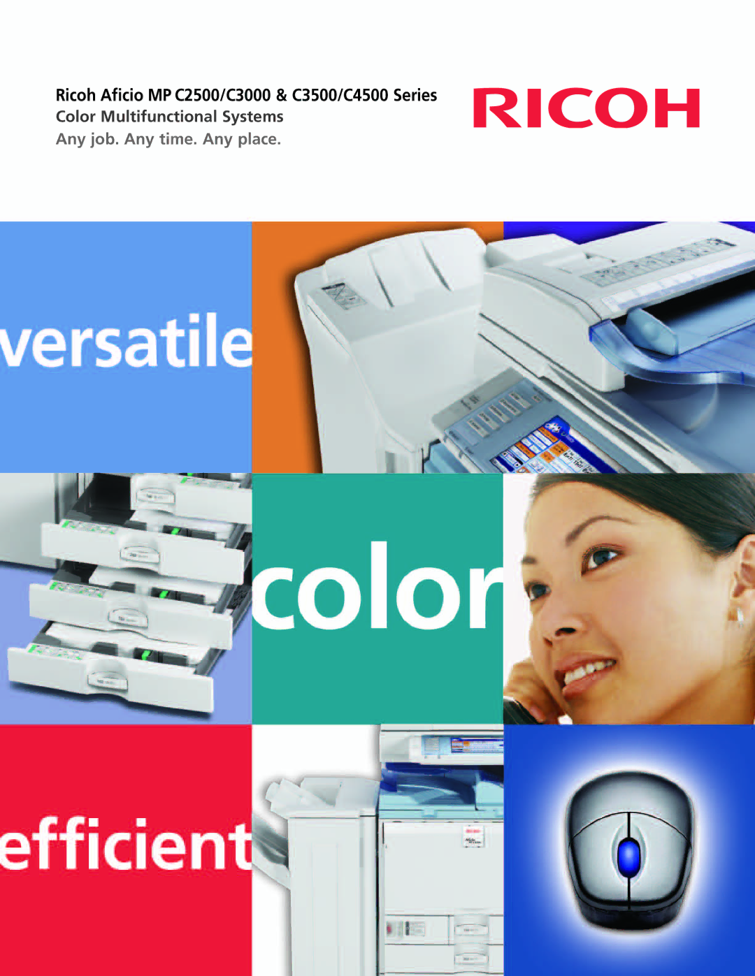 Ricoh MP C4500 Series, MP C3500 Series manual Ricoh Aficio MP C2500/C3000 & C3500/C4500 Series 