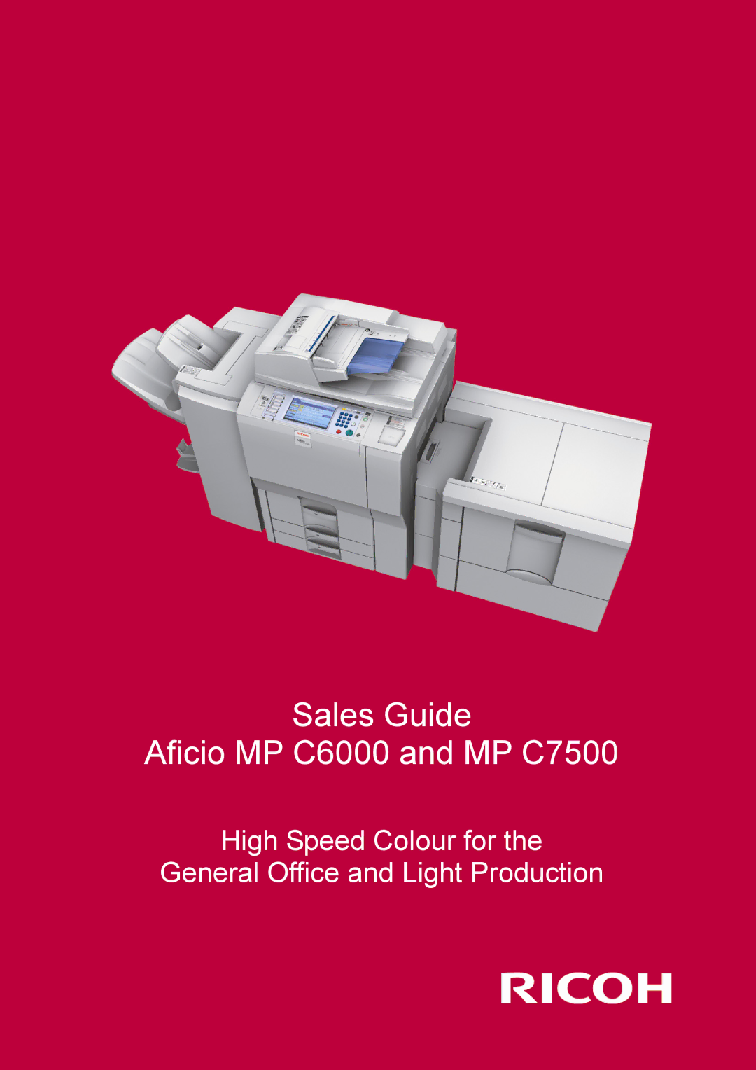 Ricoh manual Sales Guide Aficio MP C6000 and MP C7500 