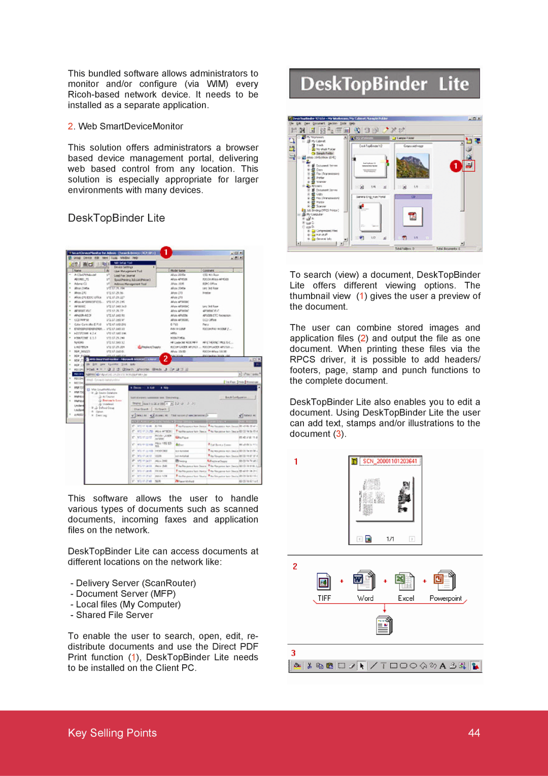 Ricoh MP C6000, MP C7500 manual DeskTopBinder Lite 