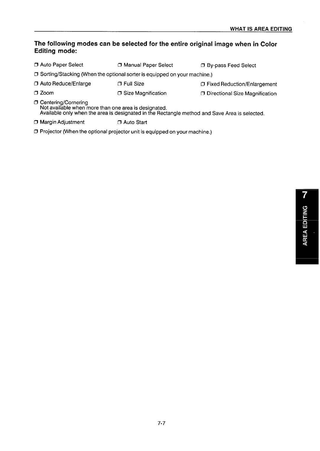 Ricoh NC5006 manual What is Area Editing 