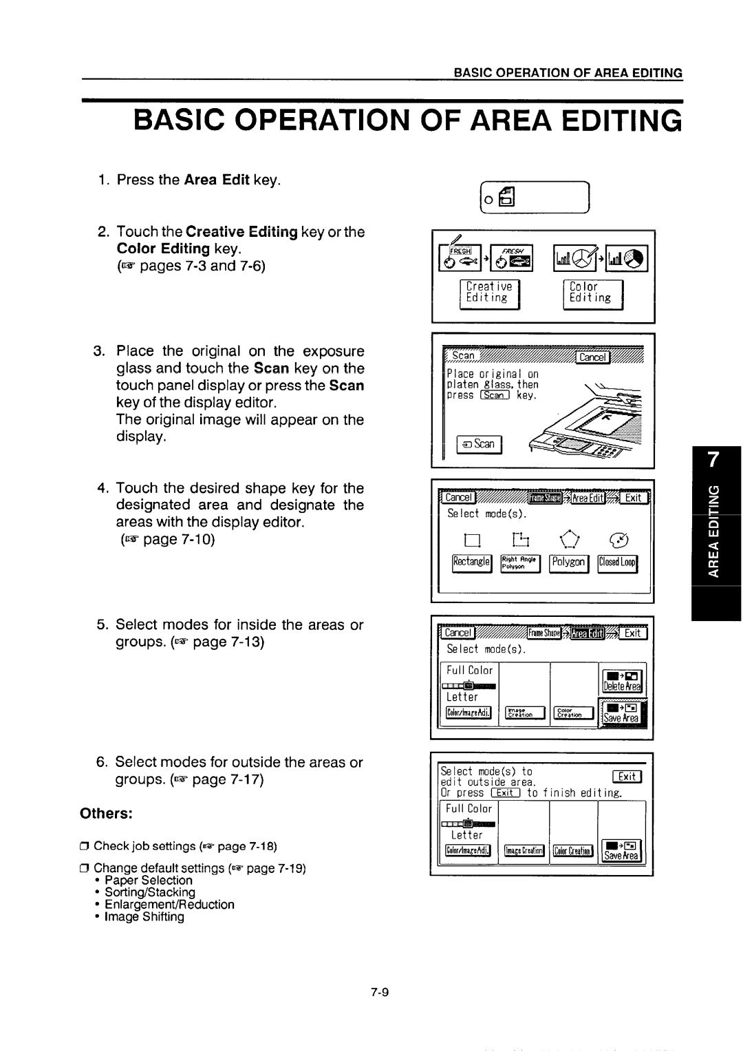 Ricoh NC5006 manual Basic Operation, Area Editing 