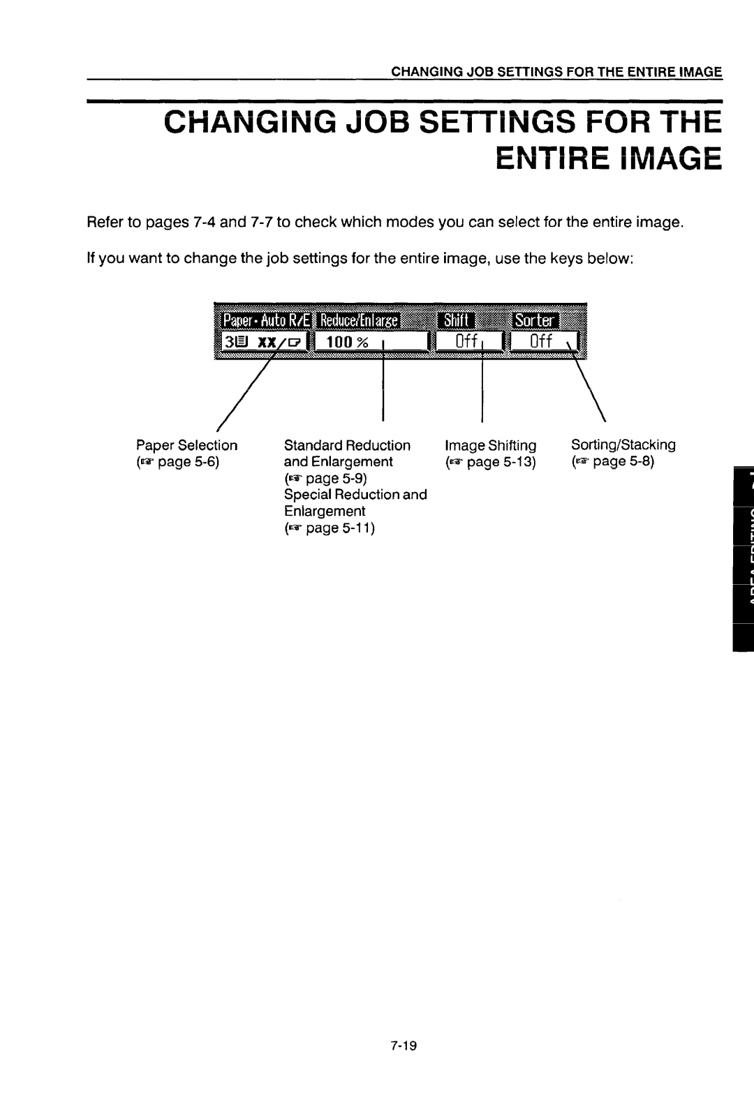 Ricoh NC5006 manual Changing JOB Settings for the Entire Image 