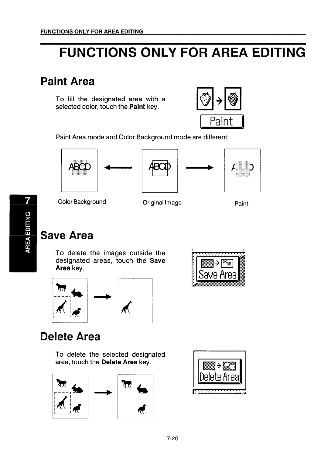 Ricoh NC5006 manual Functions only for Area Editing 