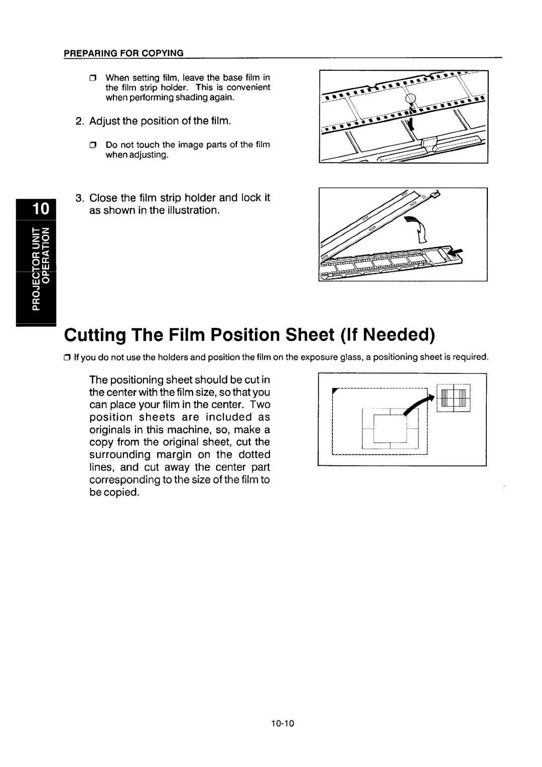 Ricoh NC5006 manual Cutting The Film Position Sheet If Needed, 1o-1o 