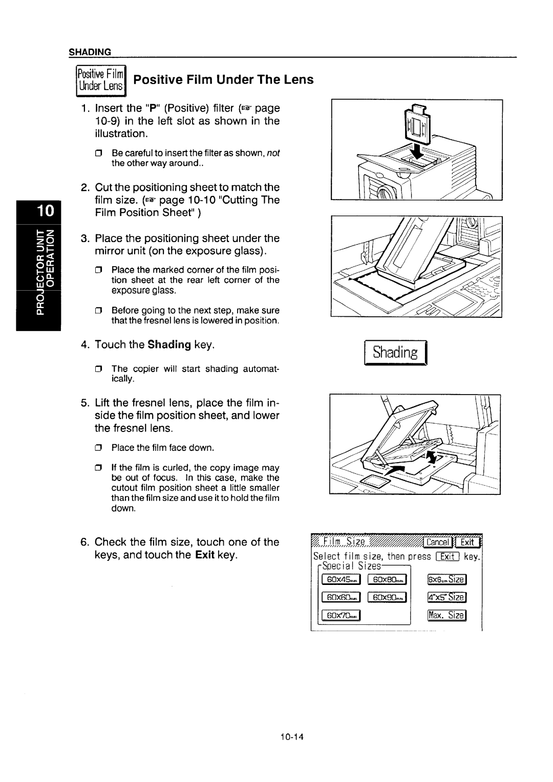 Ricoh NC5006 manual UPositiveFilmPO~itiveFilm Under The Lens UnderLens, Exposure glass 